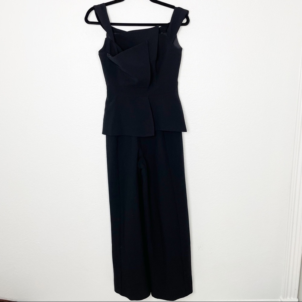 Black Halo La Reina Off the Shoulder Jumpsuit Size 2 Cocktail Evening Party - Picture 2 of 6